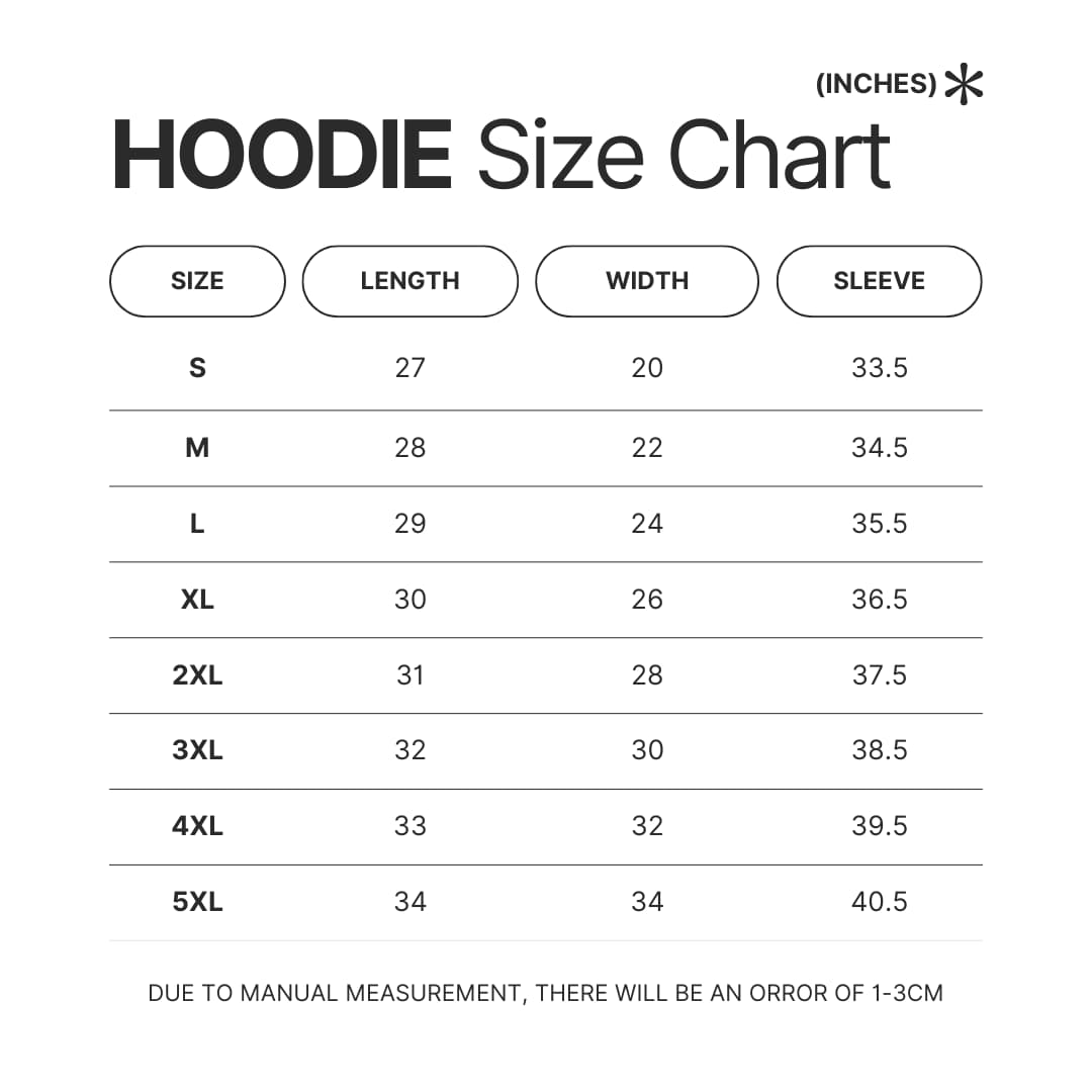 Hoodie Size Chart - Zootopia 2 Shop