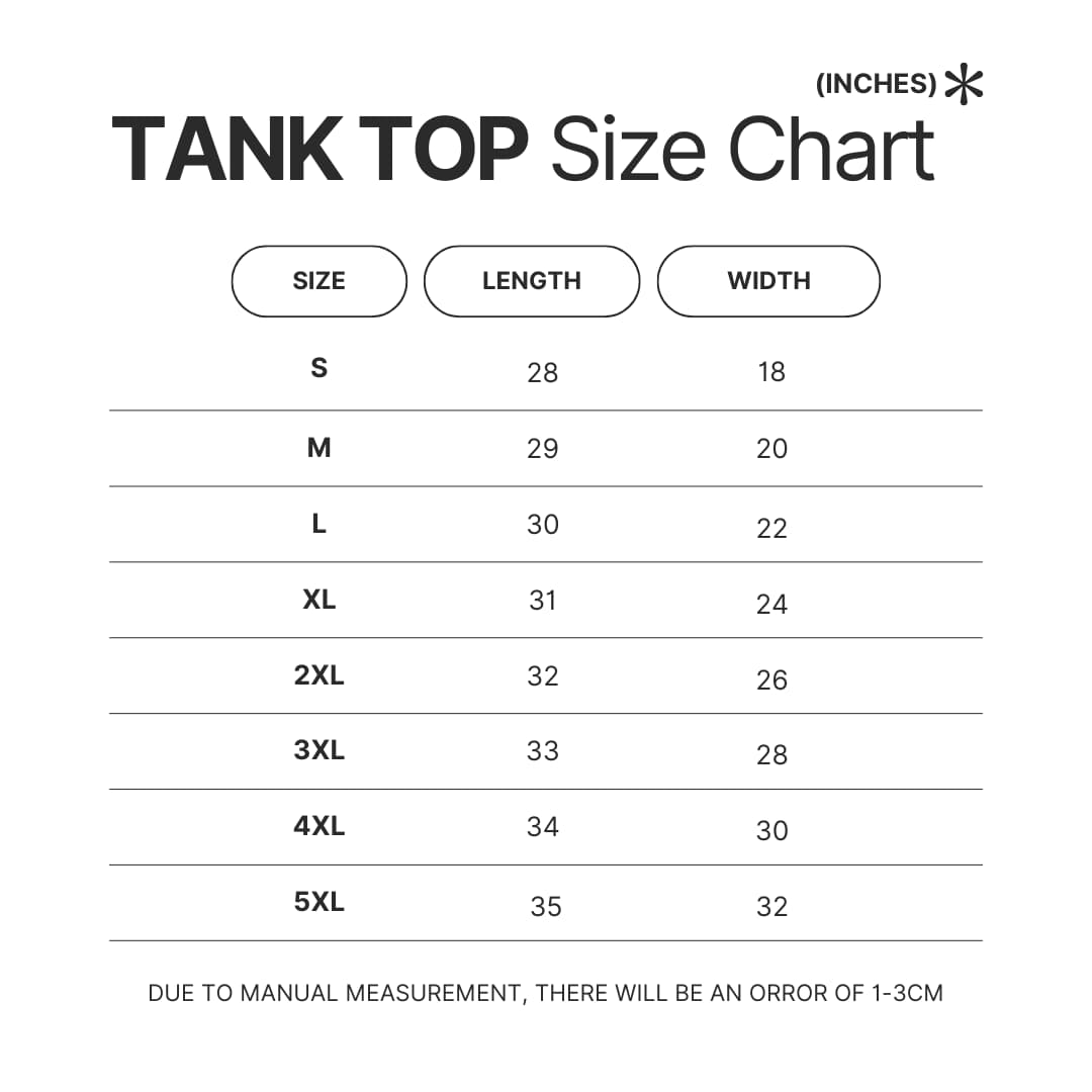 Tank Top Size Chart - Zootopia 2 Shop