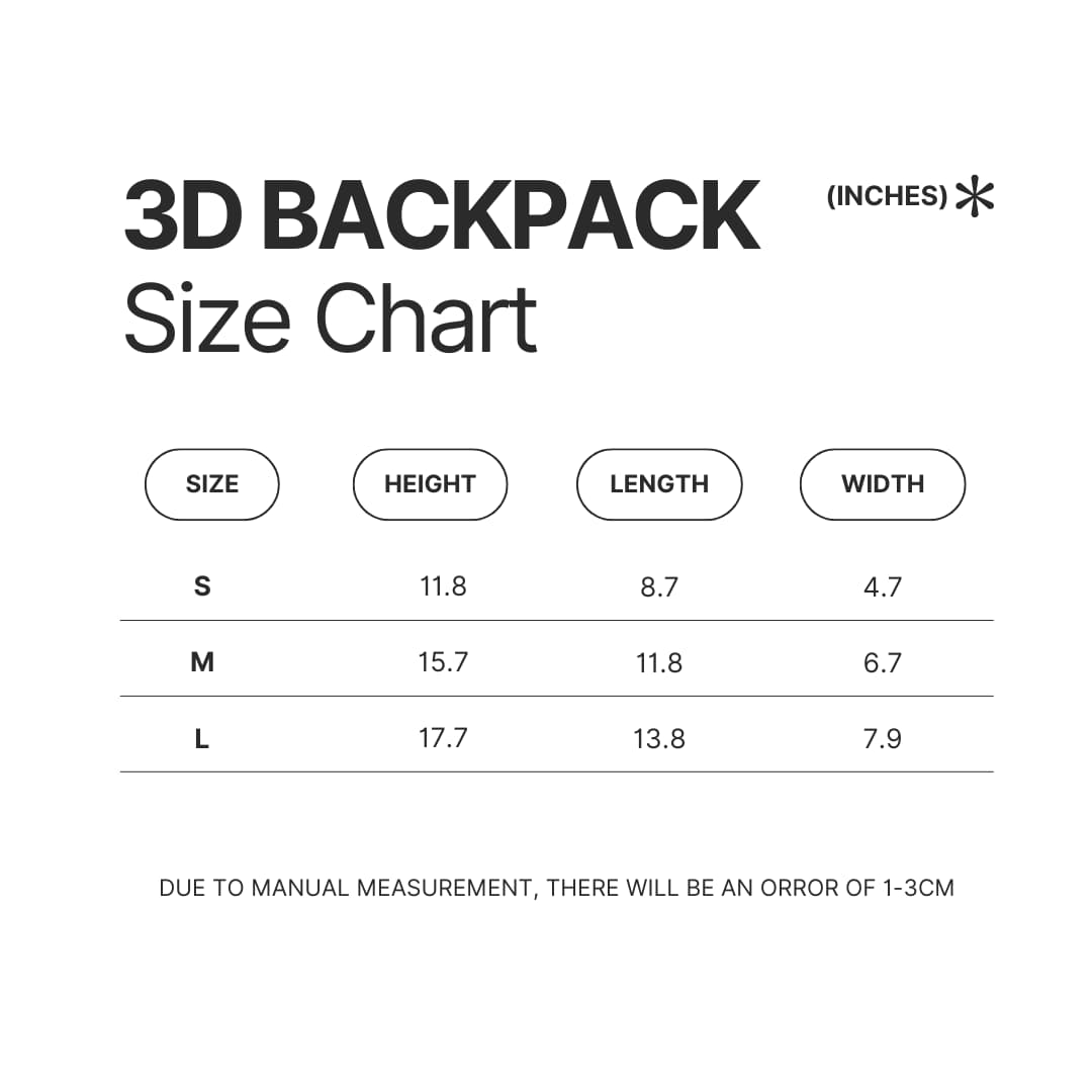 3D Backpack Size Chart - Zootopia 2 Shop