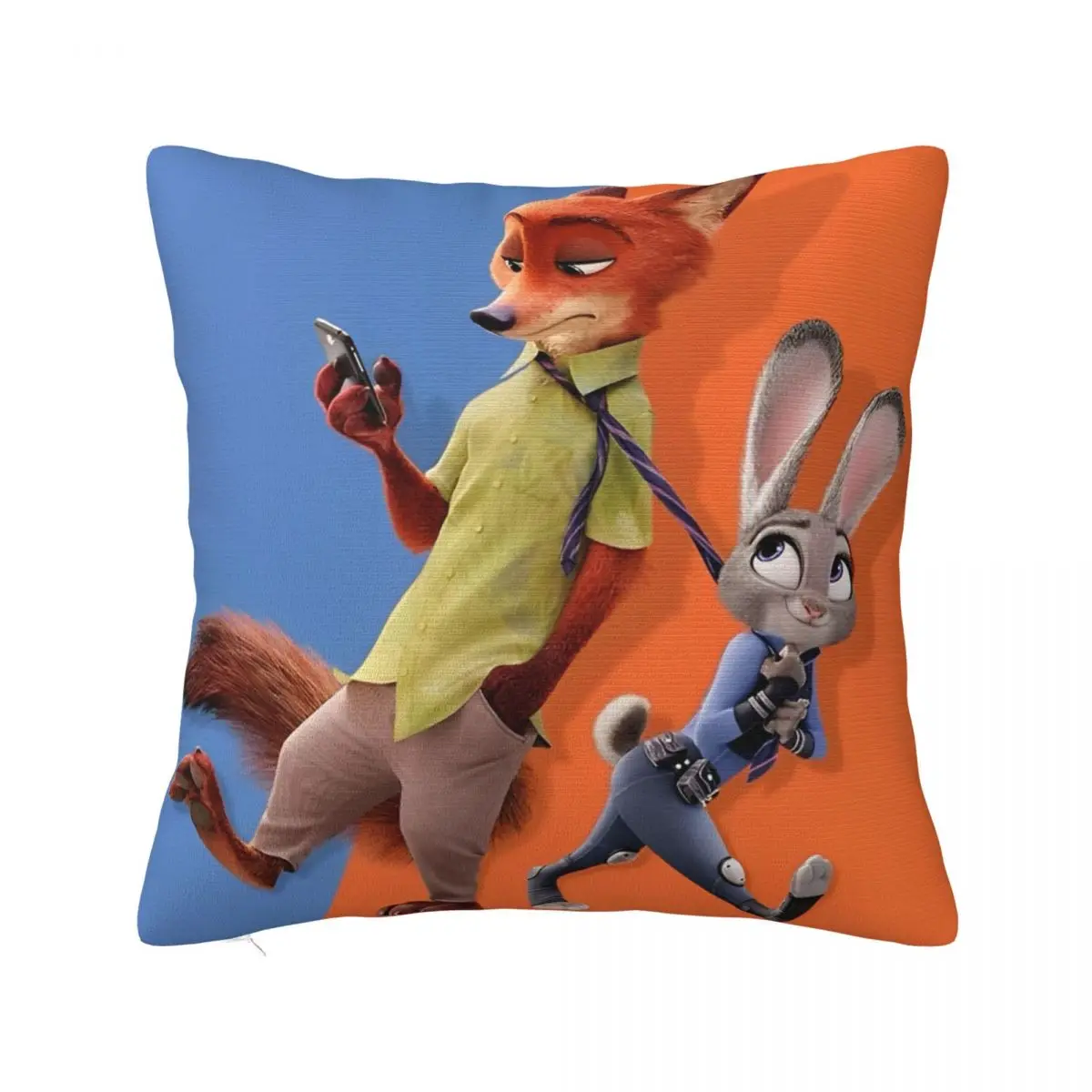 Zootopias Nick And Judy HD Printing Throw Pillow