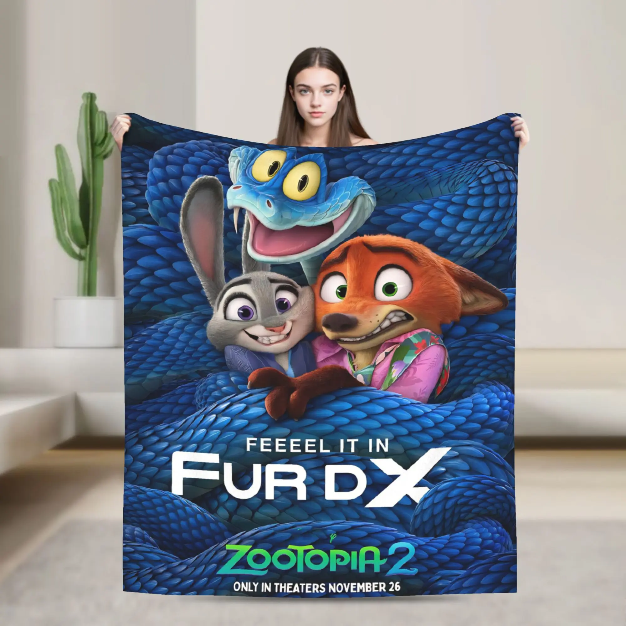 Zootopia 2 Print Flannel Posters Throw Blanket