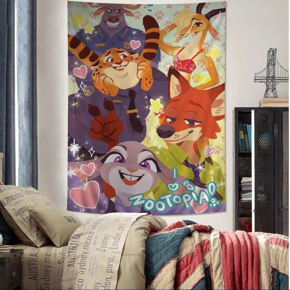 Cartoon Z-Zootopias Anime Tapestry