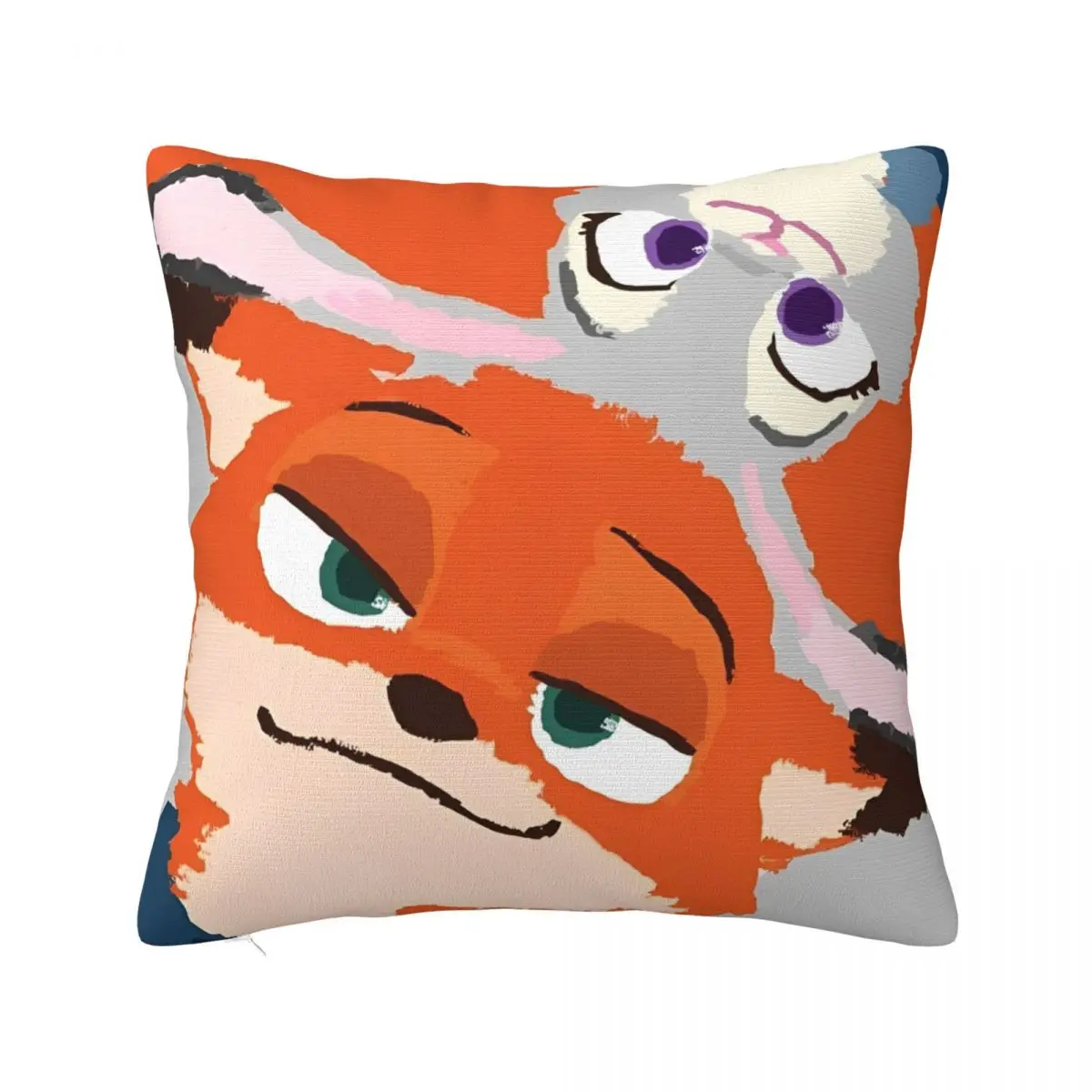 Zootopias Nick And Judy Cute Poster Throw Pillow