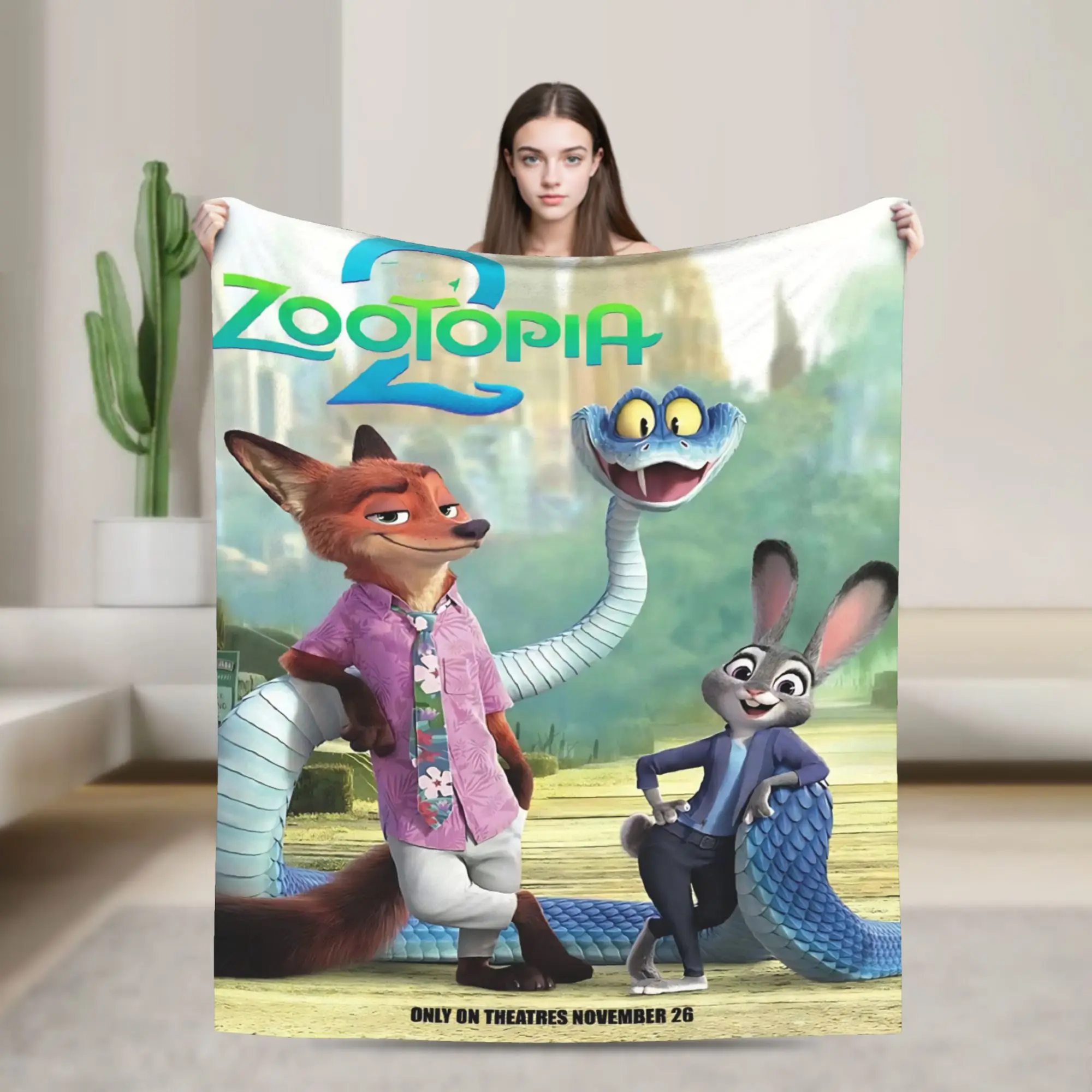 Must Have Zootopia 2 Print Flannel Throw Blanket