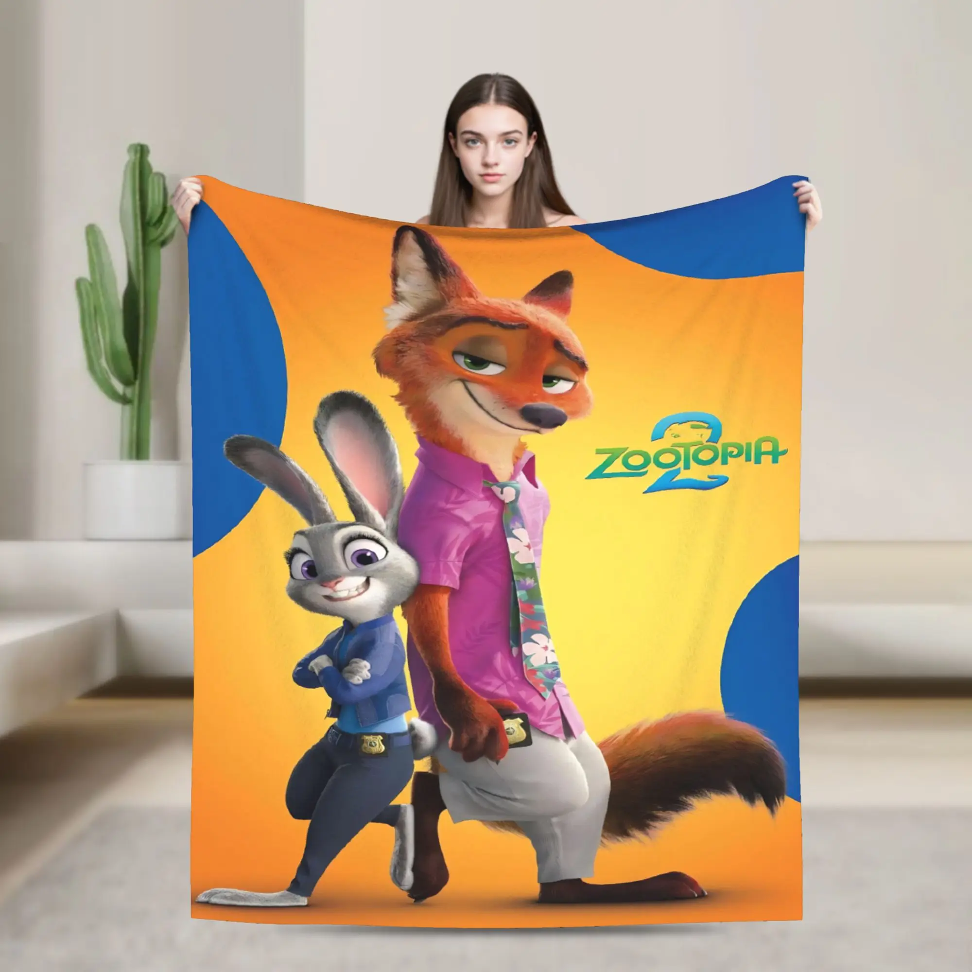 Best Selling Zootopia 2 Print Flannel Throw Blanket