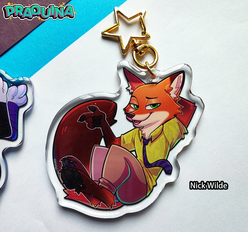 Judy Rabbit Bunny Nick Fox Acrylic Keychain - Image 3