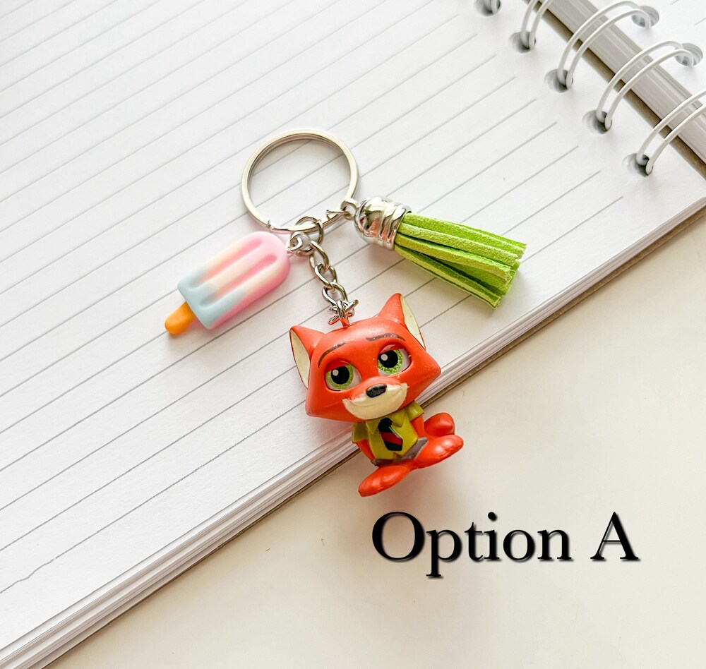 Nick Wilde Keychain with Charm - Image 2