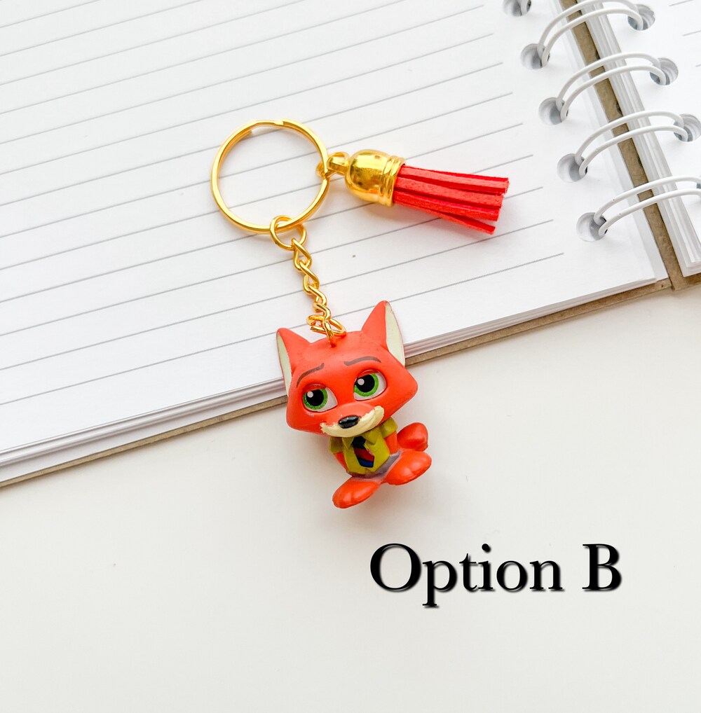 Nick Wilde Keychain with Charm - Image 3