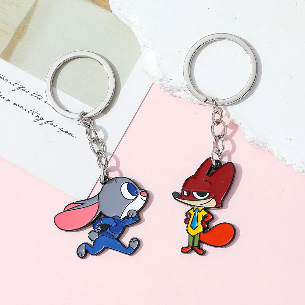 Zootopia Cartoon Figure Judi and Nick Keychain