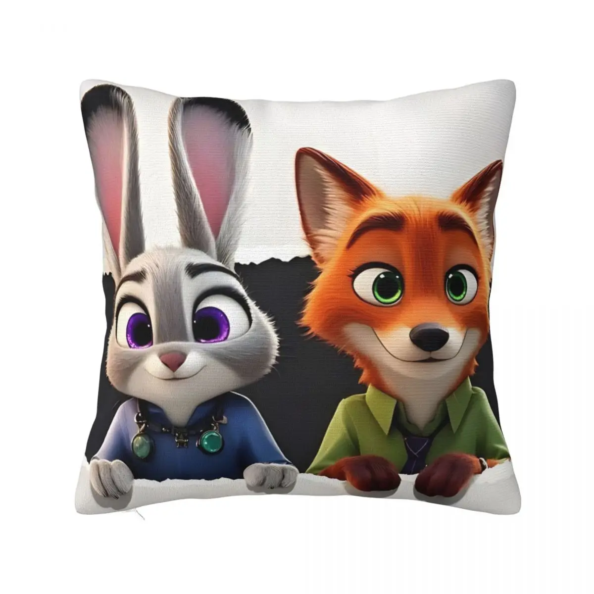 Zootopias Judy Nick Pillowcase Printed Fabric Throw Pillow