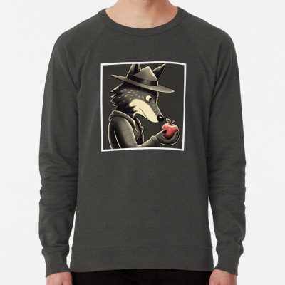 Wolf In Hat With Apple Sweatshirt