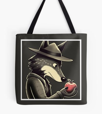 Wolf In Hat With Apple Tote Bag