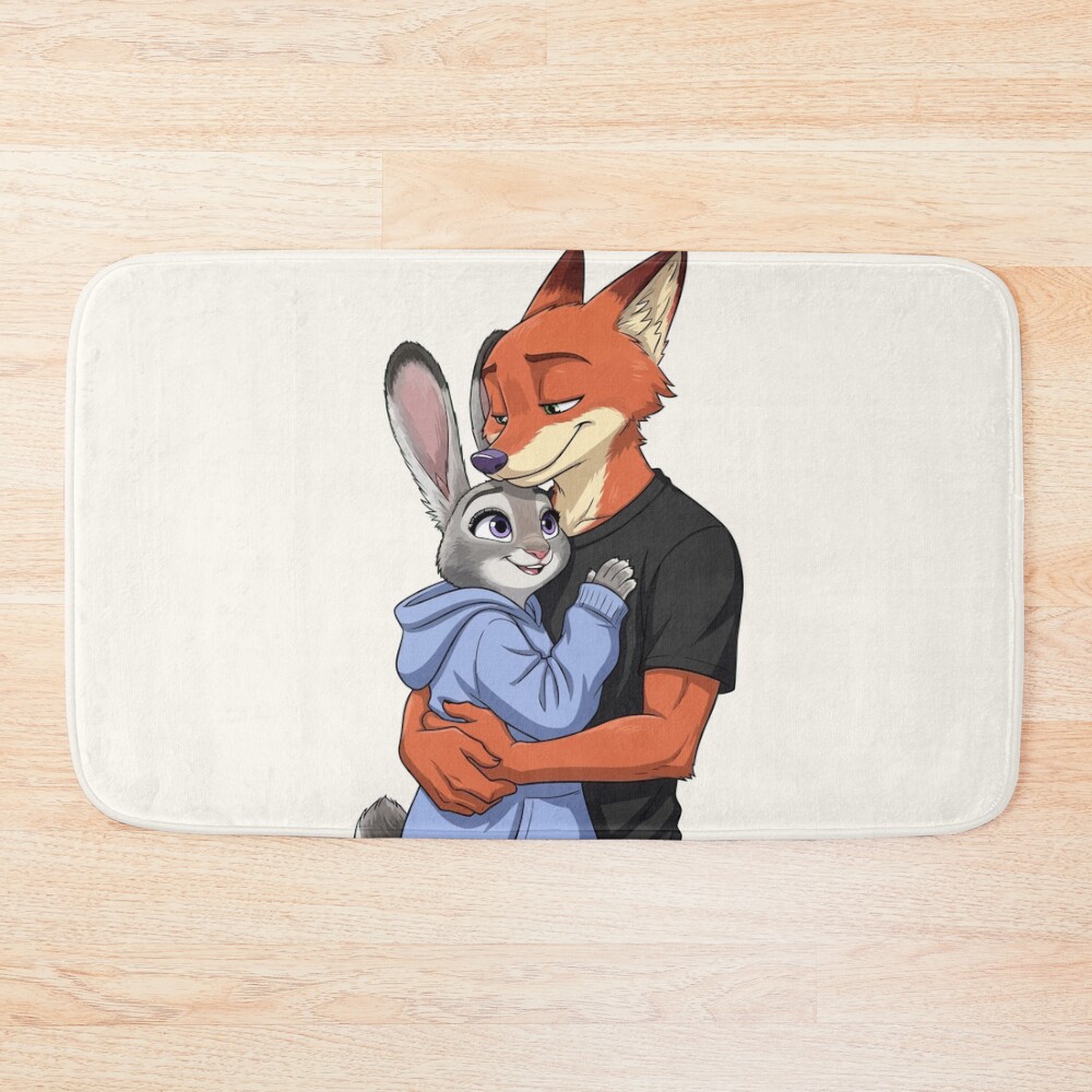 Zootopia Nick And Judy Furry Character Bath Mat