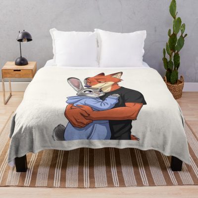 Zootopia Fox And Bunny Furry Character Throw Blanket