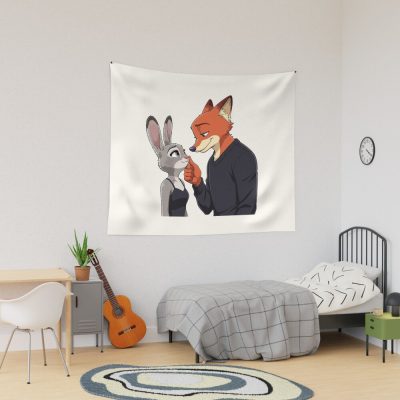 Nick Wilde And Judy Hopps Zootopia Duo Design Tapestry